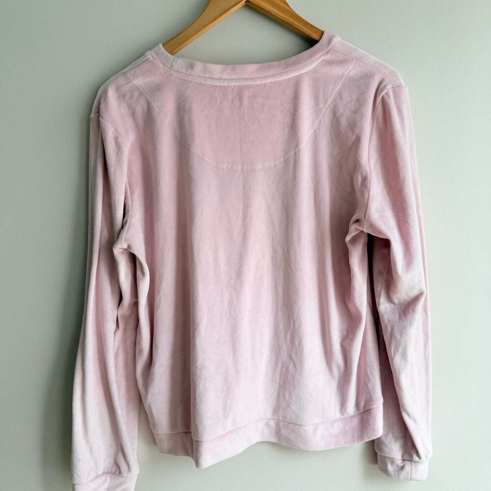 Juicy Couture Women's Pink Velour 2-Piece Sleepwear Set Rhinestone Bling Logo Si - Picture 4 of 10